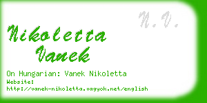 nikoletta vanek business card